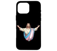 Transgender Jesus Embracing Trans Pride Love Case for iPhone 16 Pro Max