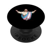 Transgender Jesus Embracing Trans Pride Love PopSockets Adhesive PopGrip