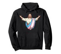 Transgender Jesus Embracing Trans Pride Love Pullover Hoodie