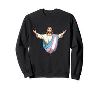 Transgender Jesus Embracing Trans Pride Love Sweatshirt