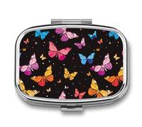 Transgender LGBT Flag Butterfly Travel Pill Box Portable Pill Organizer Medical Box Pill Case Pill Container for Men Women