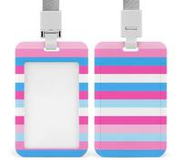 Transgender LGBT Flag Card Holder Cute ID Badge Holders Card Protector for Office Work Women Men