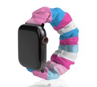 Transgender LGBT Flag Replacement Watchband Cute Printed Watch Strap Elastic Solo Loop Bands Compatible for Apple Watch 38mm/40mm