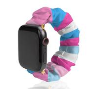 Transgender LGBT Flag Replacement Watchband Cute Printed Watch Strap Elastic Solo Loop Bands Compatible for Apple Watch 38mm/40mm
