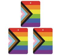 Transgender LGBT Rainbow Flag 3 Pcs Automotive Air Fresheners Mirror Aromatherapy Tablets Ornament Car Fragrance Scented Cards Square