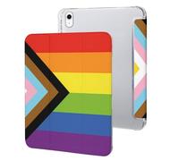 Transgender LGBT Rainbow Flag Tri-fold Tablet Case Compatible with IPAD 2017/2018/Air1/Air2 (9.7in)/Pro (10.5in) /Air3(10.5in)/10代 (10.9in) Soft Protective with Pen Slot
