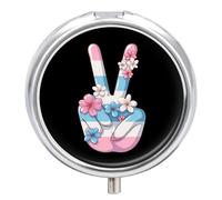 Transgender Peace Sign Pill Case Travel Medicine Organizer Box