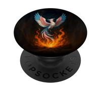 Transgender Phoenix Bird Trans Pride Flag Rising From Ashes PopSockets Adhesive PopGrip