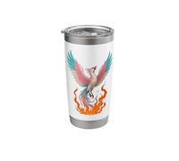 Transgender Phoenix Bird Trans Pride Flag Rising from Ashes Stainless Steel Insulated Tumbler