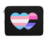 Transgender Polysexual Polyromantic Proud Heart Laptop Sleeve Bag Protective Laptop Carrying Case Cover for 10/12/13/15/17 Inch