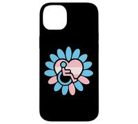Transgender Pride Disabled Wheelchair Heart Flower Petals Case for iPhone 14 Plus