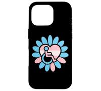 Transgender Pride Disabled Wheelchair Heart Flower Petals Case for iPhone 16 Pro