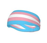 Transgender Pride Flag Headbands Men Women Non Slip Wicking Sports Sweatband for Gym Basketball Yoga Hairbands