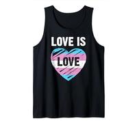 Transgender Pride Flag Heart Love is Love Tank Top