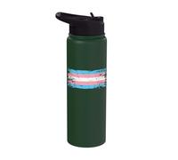 Transgender Pride Flag | LGBTQ Equality - Frayed Grunge Stainless Steel Insulated Water Bottle