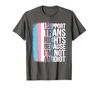 Transgender Pride Flag Support Trans Rights I'm Not Idiot T-Shirt, Men, Asphalt Grey, 6X-Large