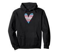 Transgender Pride Heart with Striped LGBTQ+ Colors Pullover Hoodie