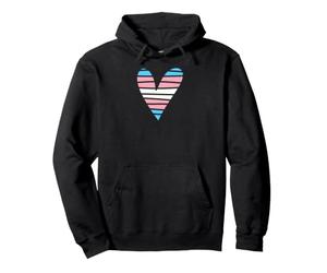 Transgender Pride Heart with Striped LGBTQ+ Colors Pullover Hoodie