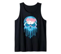 Transgender Pride Melting Skull Trans Flag Transsexual Tank Top