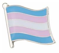 Transgender Pride Rainbow LGBTQ Flag Metal Enamel Lapel Pin Badge - 1.9 x 1.6 cm - Hard Enamel Trans Flag Pin with Secure Clasp for Pride Events, Identity, Support