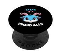 Transgender Pride Satan Is A Proud Ally Statement PopSockets Adhesive PopGrip