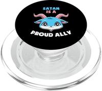 Transgender Pride Satan Is A Proud Ally Statement PopSockets PopGrip for MagSafe