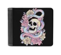 Transgender Proud Trans Skull Roses Funny Men's Wallets Slim Front Pockets Bifold Wallet with ID Credit Card Holder