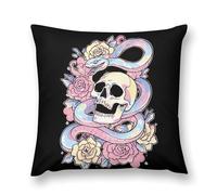Transgender Proud Trans Skull Roses Funny Plush Pillow Cover Novelty Soft Cozy Throw Pillows Case Pillowcase