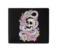 Transgender Proud Trans Skull Roses Funny Wallets Slim Soft Front Pockets Bifold Wallet with ID Credit Card Holder