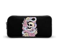 Transgender Proud Trans Skull Snakes Roses Cute Pencil Cases Novelty Makeup Organize Storage Bag Pen Holders Pouch