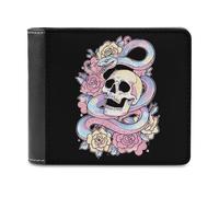 Transgender Proud Trans Skull Snakes Roses Funny Men's Wallets with ID Credit Card Holder Slim Front Pockets Bifold Wallet