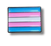 Transgender Rectangle Flag Pop Pin Badge
