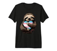 Transgender Sloth Heart Transsexuality LGBT Transsexual Flag Premium T-Shirt