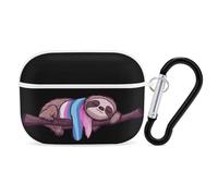 Transgender Sloth Trans Proud Compatible with Airpod Pro Case PC Scratch-Resistant Drop-Proof Protective Cover with Keychain White-style