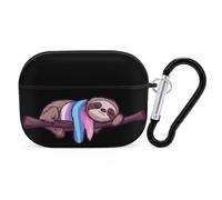 Transgender Sloth Trans Proud Compatible with Airpod Pro Case PC Scratch-Resistant Drop-Proof Protective Cover with Keychain Black-style