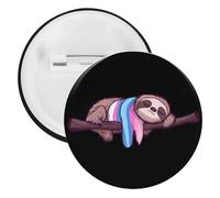 Transgender Sloth Trans Proud Novelty Brooches & Pins Tinplate Personalised Lapel Badge for Men Women