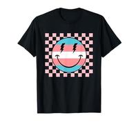 Transgender Smile Face Trans Pride Flag LGBTQ Groovy Women T-Shirt