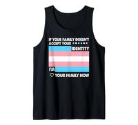 Transgender Support Funny Trans Dad Mom LGBT Ally Pride Flag Tank Top