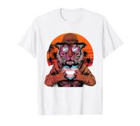 Transgender Tiger Sunset Heart Transsexual Flag Trans Pride Value Graphic T-Shirt, Men, White, L