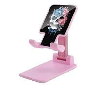 Transgender Trans Flag Skull Roses Trendy Foldable Cell Phone Holder Universal Adjustable Portable Stand for Travel