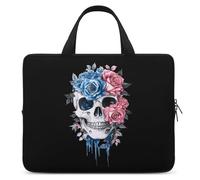Transgender Trans Flag Skull Roses Trendy Laptop Bag with Handle Computer Carrying Case Lightweight Briefcases for Working