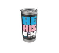 Transgender Trans LGBT Pride Rights Pronouns He His Him Stainless Steel Insulated Tumbler