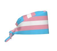 Transgender Trans Pride Flag Adjustable Working Cap with Sweatband Scrub Hats Surgical Headgear for Women/Men