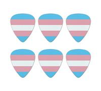 Transgender Trans Pride Flag Original Blue Pink White Novelty Guitar Picks Medium Gauge - Set of 6