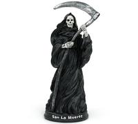 TRANSGOOD Santa Muerte Saint of Holy Death Holding Scythe Standing Religious Statue Reaper Figurine 7.7 Inch