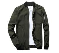 Transition Jacket Men's Leisure Men's Lightweight Bomber Jacket Thin Autumn Flight Jacket Zip Up Sports Jacket Windbreaker Business Men's Jacket Plain Casual Jacket Long Sleeve Sweatshirt Lightweight