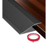 Transition Profile Height Adjustment, Aluminium Floor Transition Strips, Self-Adhesive Transition Rail, Bridging Height 10-35 mm for Thresholds, Ramps, Tile Laminates, 2.7 Metres Long (Black)