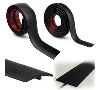 Transition Profile Self-Adhesive, 0.5 CM * 1 M, 1.95 CM*2 M T-Molding Transition Strips, Flexible Moulding Wall Corner Trim, Vinyl Door Threshold Strip for Joining Floor Gaps Doorways, Schwarz