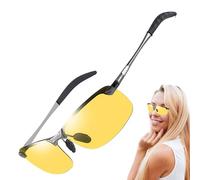 Transition Safety Glasses - Uv400 Polarised Smart Photosensitive Metal Sunglasses | Photochromic Driving Glasses For Men | Day Night Outdoor Fishing Eyewear. Grey Lens Changes Colour.