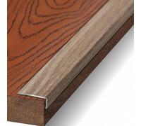 Transition Strip 35 Inch Tile Edging Wood Grain Finish, Heavy Duty Non-slip Stair Edging For Wood Vinyl Laminate Floors, Aluminum L Shape Door Threshold Transition Strip, #6, Width35mm(1.4")